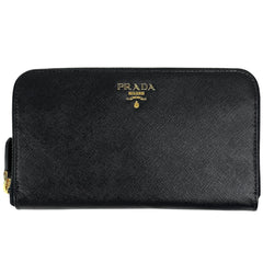 プラダ ロゴ ラウンドファスナー 長財布 ラウンドジップ 長財布 レザー ネロ(ブラック) 1M0506 レディース ブランドバッグ・小物 【中古】brbag