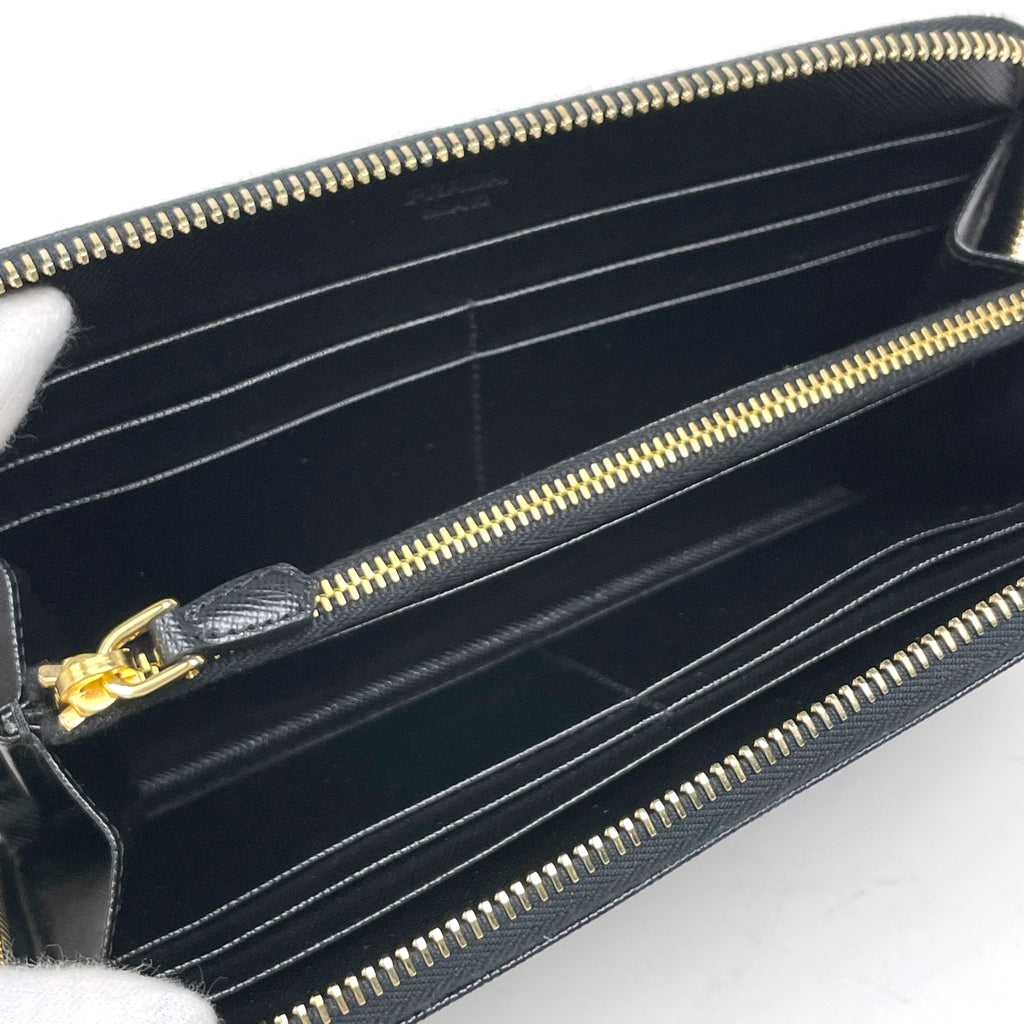 プラダ ロゴ ラウンドファスナー 長財布 ラウンドジップ 長財布 レザー ネロ(ブラック) 1M0506 レディース ブランドバッグ・小物 【中古】brbag
