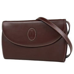 カルティエ マストライン ショルダーバッグ プッシュロック ショルダーバッグ レザー ボルドー レディース ブランドバッグ・小物 【中古】brbag