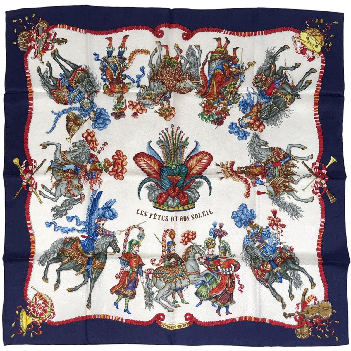 バイセル公式】エルメス カレ 90 LES FETES DU ROI SOLEIL 太陽王の