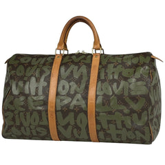 ルイ・ヴィトン キーポル 50 ハンドバッグ 旅行 ボストンバッグ モノグラムグラフィティ ブラウン カーキ M92196 レディース ブランドバッグ・小物 【中古】brbag