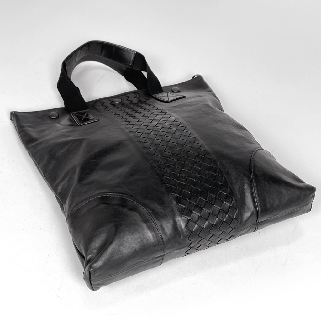ボッテガヴェネタ　ハンドバッグ　イントレチャート　レザー　ブラック ボッテガヴェネタ イントレチャート ハンドバッグ 2WAY ショルダー