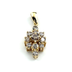 メレダイヤ デザインペンダントトップ YG イエローゴールド ペンダントトップ K18 ダイヤモンド レディース ノンブランドジュエリー 【中古】nbjwl