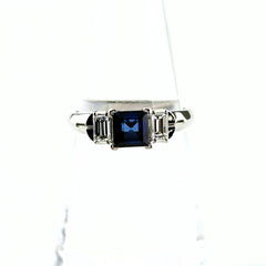 サファイア デザインリング リング 13号 Pt900 サファイア ダイヤモンド レディース ノンブランドジュエリー 【中古】nbjwl