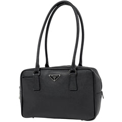 プラダ ロゴプレート ハンドバッグ トートバッグ ハンドバッグ レザー ブラック BL0095 レディース ブランドバッグ・小物 【中古】brbag