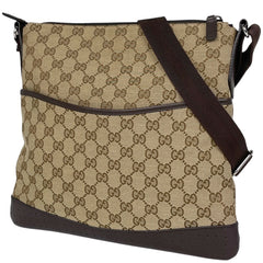 グッチ GG柄 ショルダーバッグ パンチング ショルダーバッグ GGキャンバス ブラウン 145857 レディース ブランドバッグ・小物 【中古】brbag