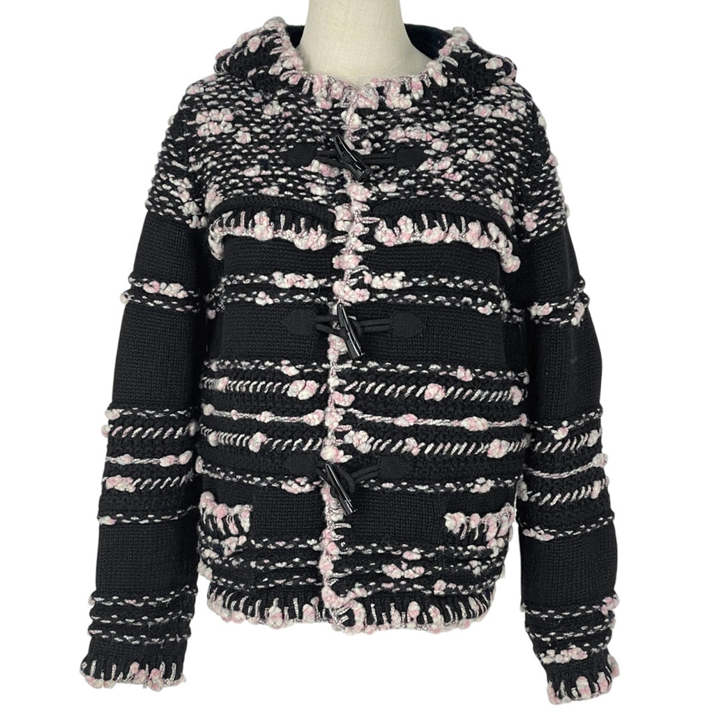 シャネル ココマークボタン ニット ジャケット ダッフル フーディ