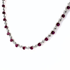 ミキモト ルビー デザインネックレス メレダイヤ ネックレス K18 ルビー ダイヤモンド レディース ブランドジュエリー 【中古】brjwl