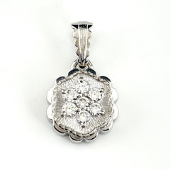 フラワーモチーフ ペンダントトップ Pt900 ダイヤモンド レディース ノンブランドジュエリー 【中古】nbjwl