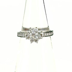 ティファニー フローラ リング プラチナ 指輪 メレダイヤ 花 リング 10号 Pt950 ダイヤモンド レディース ブランドジュエリー 【中古】brjwl