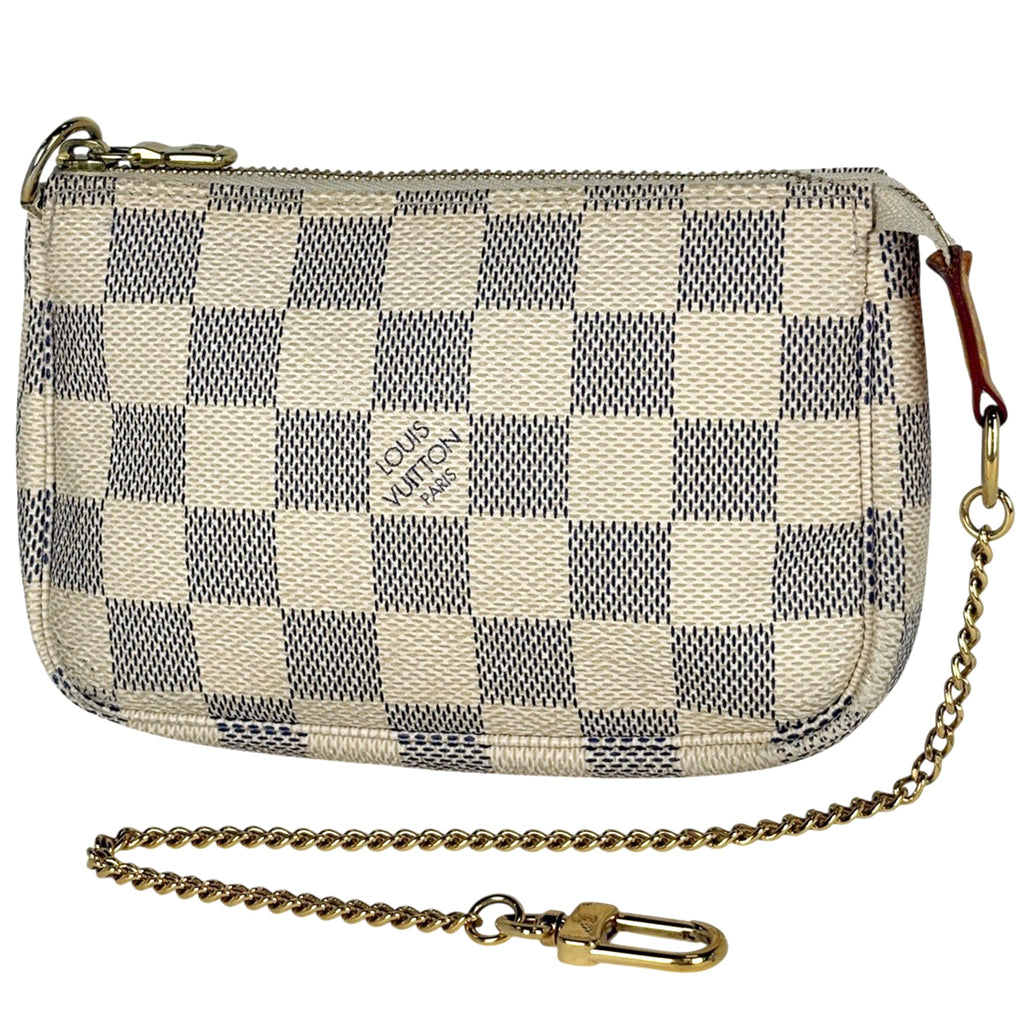 ルイ・ヴィトン ミニ ポシェット アクセソワール メイク コスメ アクセサリーポーチ ダミエアズール ホワイト N58010 レディース 【中古】brbag