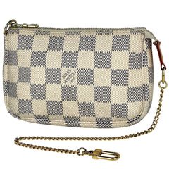 ルイ・ヴィトン ミニ ポシェット アクセソワール メイク コスメ アクセサリーポーチ ダミエアズール ホワイト N58010 レディース 【中古】brbag