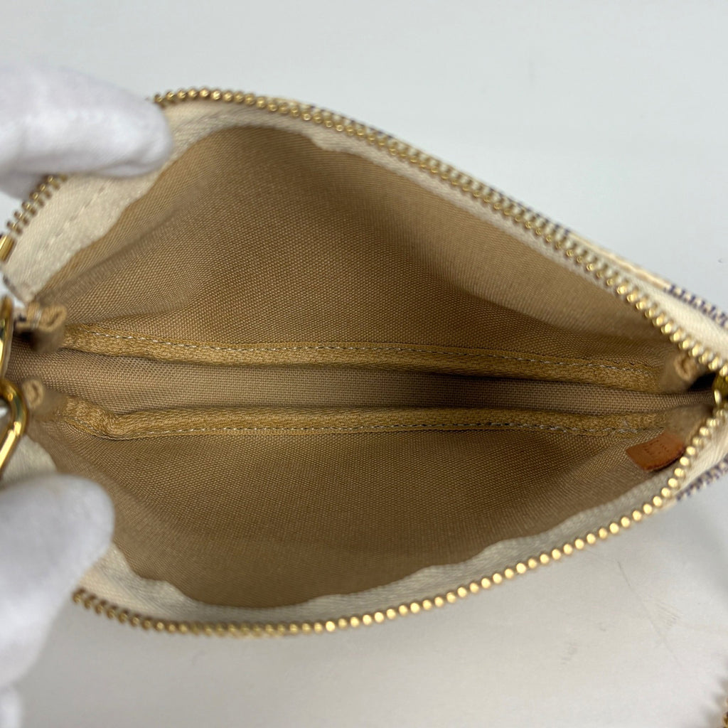 ルイ・ヴィトン ミニ ポシェット アクセソワール メイク コスメ アクセサリーポーチ ダミエアズール ホワイト N58010 レディース 【中古】brbag