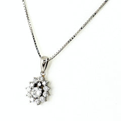 ダイヤモンド デザインネックレス プラチナ ペンダント メレダイヤ ネックレス Pt900 Pt850 ダイヤモンド レディース ノンブランドジュエリー 【中古】nbjwl