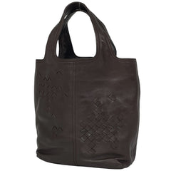 ボッテガヴェネタ イントレチャート ハンドバッグ 手提げ ハンドバッグ レザー ブラウン レディース ブランドバッグ・小物 【中古】brbag