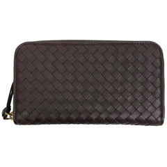 ボッテガヴェネタ イントレチャート 長財布 ラウンドファスナー 長財布 レザー ブラウン レディース ブランドバッグ・小物 【中古】brbag