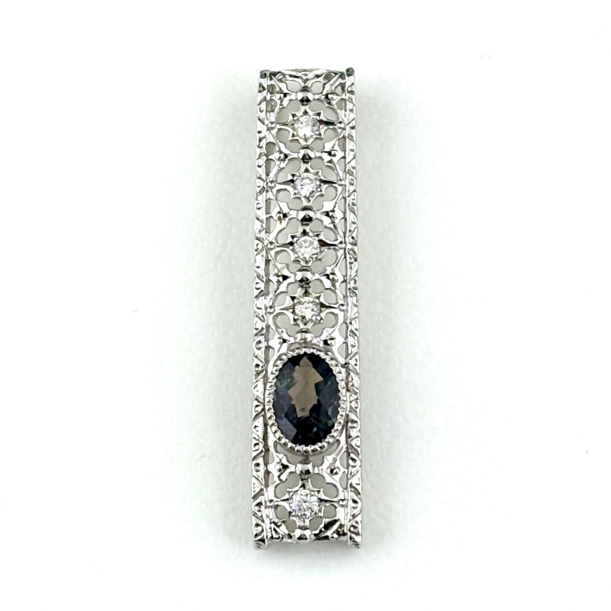 アレキサンドライト ペンダントトップ WG ホワイトゴールド メレダイヤ