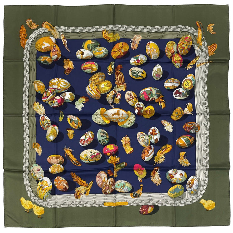 エルメス カレ90 エルメスの卵 スカーフ シルク マルチカラー レディース ブランドバッグ・小物 【中古】brbag