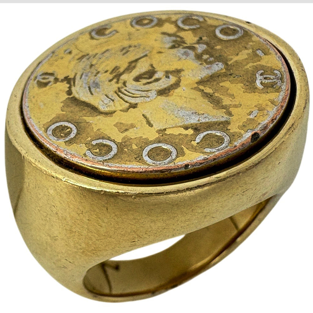 シャネル ココマーク リング コインモチーフ 指輪 リング 12号 GP ゴールド レディース ブランドアクセサリー 【中古】bracc【バイセルブランシェ】【バイセル】【レディース】【ファッション・アクセサリー】