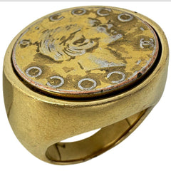 シャネル ココマーク リング コインモチーフ 指輪 リング 12号 GP ゴールド レディース ブランドアクセサリー 【中古】bracc