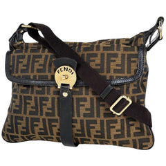 フェンディ ズッカ柄 ショルダーバッグ 斜め掛け ショルダーバッグ キャンバス ブラウン 8BT142 レディース ブランドバッグ・小物 【中古】brbag