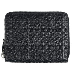 ロエベ アナグラム ラウンドファスナー 財布 ダブルファスナー レザー ブラック レディース ブランドバッグ・小物 【中古】brbag