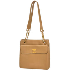 シャネル ココマーク チェーン トートバッグ ショルダーバッグ ターンロック トートバッグ レザー ベージュ レディース ブランドバッグ・小物 【中古】brbag