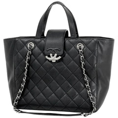 シャネル マトラッセ スモールショッピングバッグ ココマーク 2WAYショルダーバッグ ハンドバッグ レザー ブラック A98664 レディース ブランドバッグ・小物 【中古】brbag