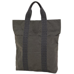 エルメス エールライン カバス Hロゴ ハンドバッグ トートバッグ ナイロンキャンバス グレー レディース ブランドバッグ・小物 【中古】brbag