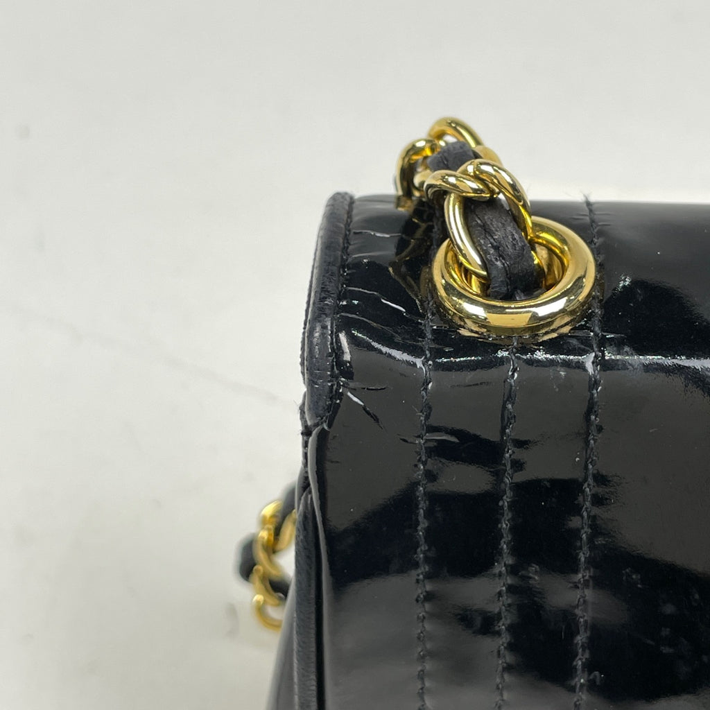 シャネル ココマーク チェーン ショルダーバッグ エナメル ショルダー