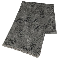 シャネル ココマーク ショール フリンジ ストール ショール カシミヤ グレー マルチカラー レディース ブランドバッグ・小物 【中古】brbag