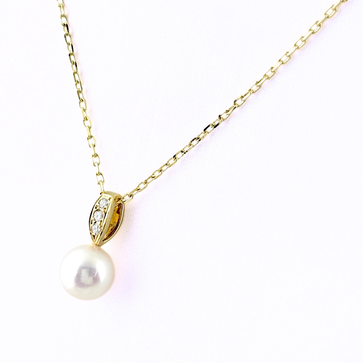 ミキモト パール ネックレス ネックレス K18 パール ダイヤモンド