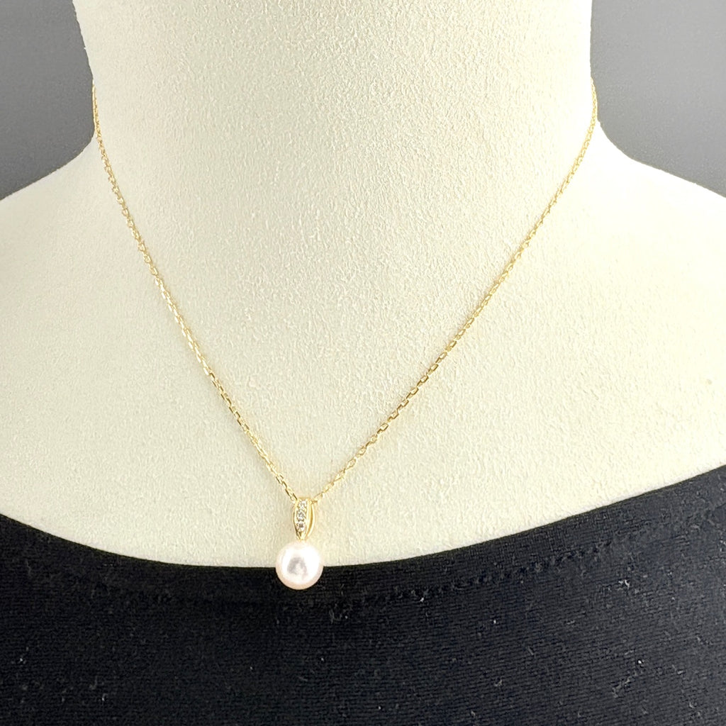 ミキモト パール ネックレス ネックレス K18 パール ダイヤモンド 
