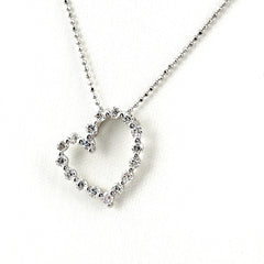 ハートモチーフ デザインネックレス ネックレス Pt900 Pt850 ダイヤモンド レディース ノンブランドジュエリー 【中古】nbjwl