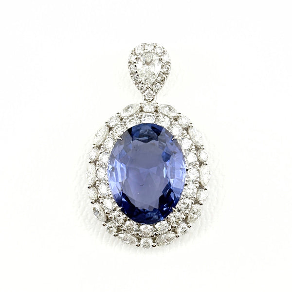 7.795ct サファイア チャーム ペンダントトップ Pt950 レディース ノン
