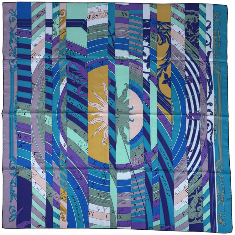 エルメス カレ 90 ASTROLOGIE 新たなる占星術 スカーフ シルク ネイビー マルチカラー レディース ブランドバッグ・小物 【中古】brbag