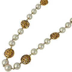 シャネル ココマーク フェイクパール ネックレス ロング ネックレス GP ゴールド レディース ブランドアクセサリー 【中古】bracc