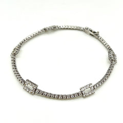 メレダイヤ デザインブレスレット WG ホワイトゴールド 腕輪 ブレスレット K18 WG ダイヤモンド レディース ノンブランドジュエリー 【中古】nbjwl