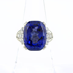 Pt900 タンザナイト リング 17号 14.32ct レディース ノンブランドジュエリー 中古 nbjwl