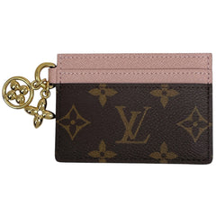 ルイ・ヴィトン ポルト カルト LV チャーム モノグラムフラワー カードケース モノグラム ブラウン ピンク M82739 レディース ブランドバッグ・小物 【中古】brbag