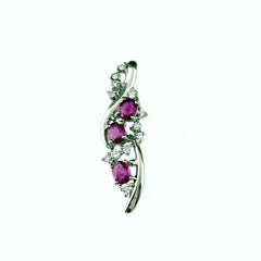 ルビー デザインペンダントトップ ペンダントトップ Pt900 ルビー ダイヤモンド レディース ノンブランドジュエリー 【中古】nbjwl