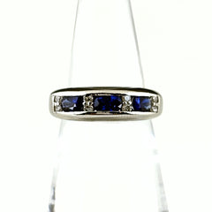 サファイア デザインリング プラチナ 指輪 メレダイヤ リング 11.5号 Pt900 ダイヤモンド レディース ノンブランドジュエリー 【中古】nbjwl