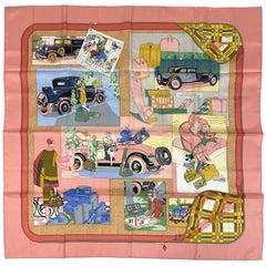 エルメス カレ 90 L Elegance et le Confort en Automobile 自動車の快適 スカーフ シルク ピンク マルチカラー レディース ブランドバッグ・小物 【中古】brbag