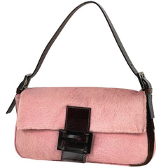 フェンディ ズッカロゴ マンマバゲット ハンドバッグ ワンショルダー ショルダーバッグ ハラコ ピンク ブラウン 26424 レディース ブランドバッグ・小物 【中古】brbag