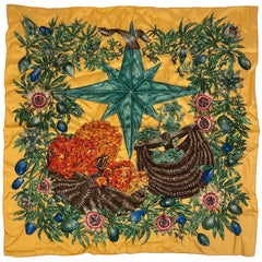 エルメス カレ 90 PASSIFLORES パッションフラワー スカーフ シルク イエロー マルチカラー レディース ブランドバッグ・小物 【中古】brbag