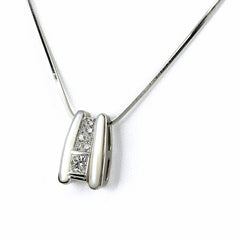 メレダイヤ デザインネックレス プラチナ ペンダント シェル ダイヤモンド ネックレス Pt900 Pt850 シェル レディース ノンブランドジュエリー 【中古】nbjwl