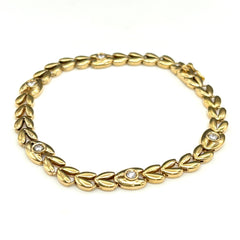 メレダイヤ デザインブレスレット YG イエローゴールド 腕輪 ブレスレット K18 ダイヤモンド レディース ノンブランドジュエリー 【中古】nbjwl