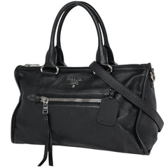 プラダ ロゴ ハンドバッグ 2WAY ショルダーバッグ ハンドバッグ レザー ブラック BL0805 レディース ブランドバッグ・小物 【中古】brbag