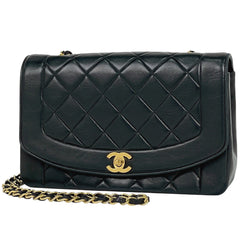 シャネル ダイアナ マトラッセ シングルフラップ チェーン ショルダーバッグ ココマーク ショルダーバッグ レザー ブラック レディース ブランドバッグ・小物 【中古】brbag