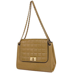 シャネル 2.55ライン チェーン トートバッグ チョコバー ショルダーバッグ トートバッグ レザー ベージュ レディース ブランドバッグ・小物 【中古】brbag